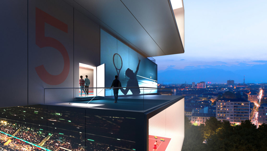 Un rascacielos para jugar al tenis